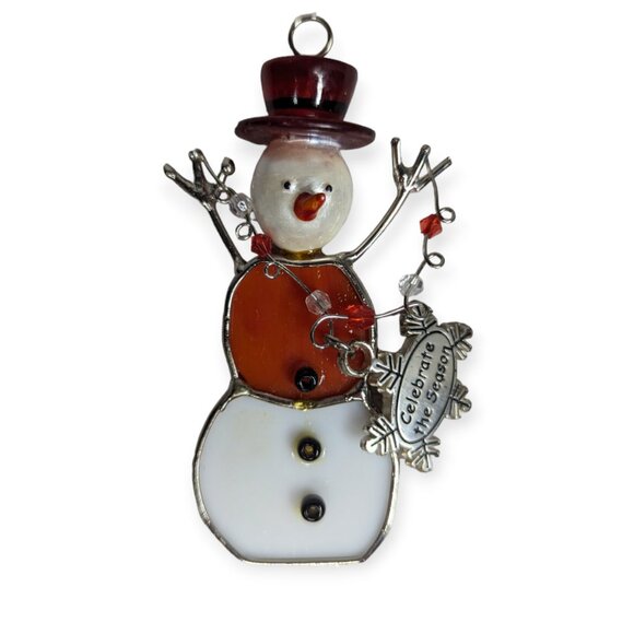 Hallmark Other - Vintage 2004 Hallmark Stained Glass Snowman Ornament